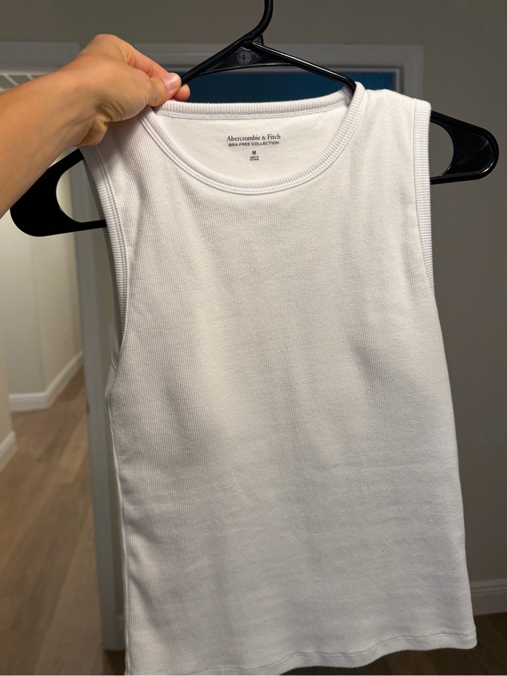 Abercrombie & Fitch White Ribbed Sleeveless Tank